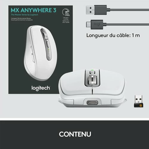 Logitech MX Anywhere 3 Gris Clair 10 Logitech MX Anywhere 3 Gris Clair – Image 10