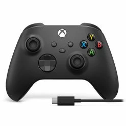 MICROSOFT Manette Noire Sans Fil Xbox (+ Câble USB-C)