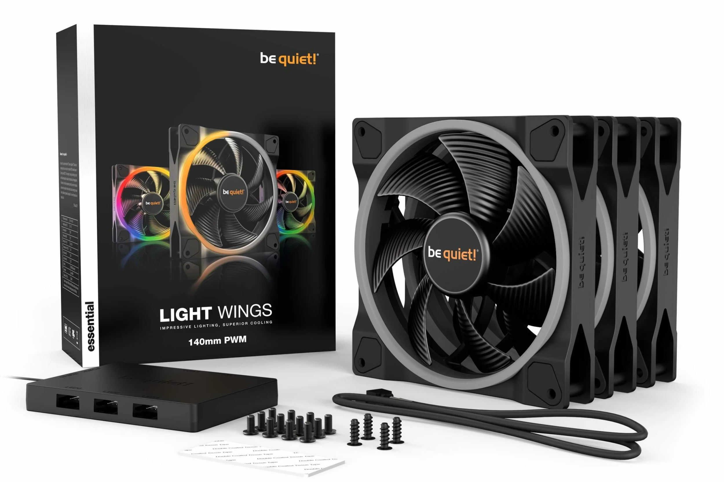 Be Quiet! Light Wings 140mm PWM ARGB Kit X3 - BL078 2 Be Quiet! Light Wings 140mm PWM ARGB Kit X3 - BL078 – Image 2