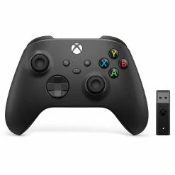 MICROSOFT Manette Sans Fil Noire Xbox Avec Adaptateur PC