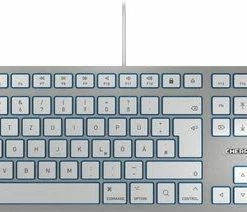 Cherry KC 6000 SLIM FOR MAC Clavier Filaire Pour Mac, Blanc/argent, USB, AZERTY - FR