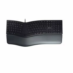 Cherry KC 4500 ERGO Clavier Ergonomique Filaire, Noir, USB, AZERTY - FR