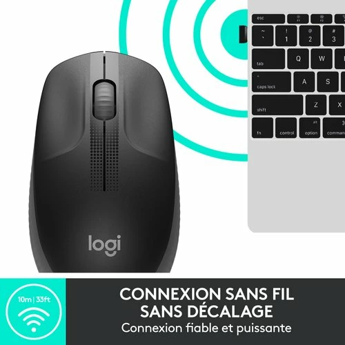 Logitech M190 Noir/Gris Charbon 6 Logitech M190 Noir/Gris Charbon – Image 6