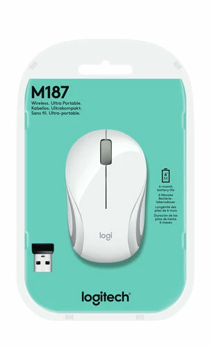 Logitech M187 Mini - Blanc/Sans Fil 4 Logitech M187 Mini - Blanc/Sans Fil – Image 4