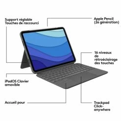 Logitech Combo Touch For IPad Pro 11-inch (1st, 2nd, And 3rd Generation) Gris -Carte graphique Soldes d06ef928 f0cb 421a 9e42 2318c7c50454