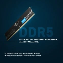 Crucial CT8G48C40U5T OEM (8Go DDR5 4800 PC38400) 9 Crucial CT8G48C40U5T OEM (8Go DDR5 4800 PC38400) -Carte graphique Soldes d806ae3d 14fe 46ab 9196 a2067f7468e7
