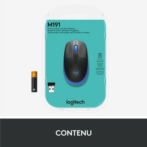 Logitech M190 Full-size Wireless Mouse - BLUE 9 Logitech M190 Full-size Wireless Mouse - BLUE – Image 9